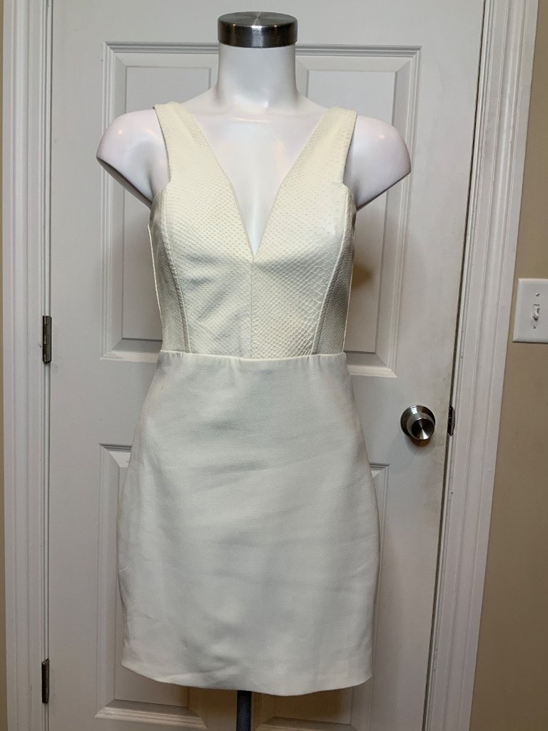 Mason Intermix White Snakeskin Leather Mini Dress, Size 2, Nwt $598